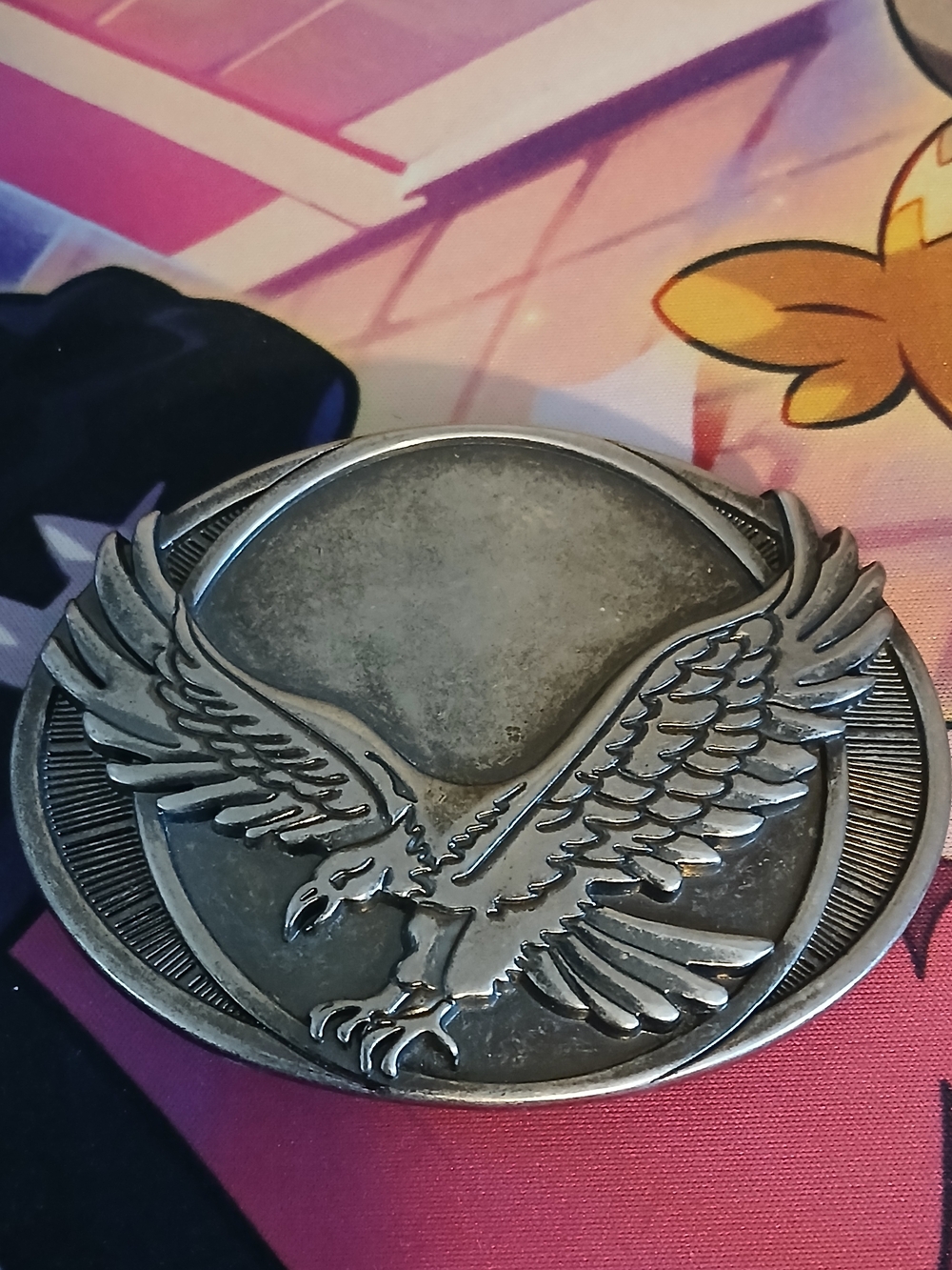 Silver Eagle Metal Belt Buckle - Men Accessories Western VGC!